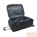 Ormi fekete négy kerekű textil közepes bőrönd