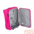 Ormi pink két kerekű textil közepes bőrönd