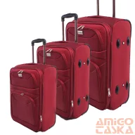 Ormi bordó két kerekű textil bőrönd szett