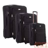 Ormi fekete két kerekű textil bőrönd szett