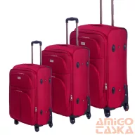 Ormi bordó négykerekű textil bőrönd szett