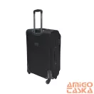 Ormi fekete négy kerekű textil bőrönd szett