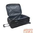 Ormi fekete négy kerekű textil bőrönd szett