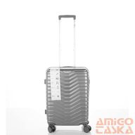   Ormi sötét ezüst polycarbonát négy kerekű kicsi bőrönd k-2306-20