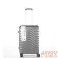   Ormi sötét ezüst polycarbonát négy kerekű közepes bőrönd k-2306-24