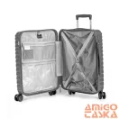 Ormi sötét ezüst polycarbonát négy kerekű bőrönd szett k-2306