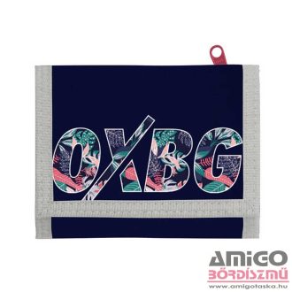   Oxy bag sötétkék / színes levélmintás textil pénztárca 7-95219