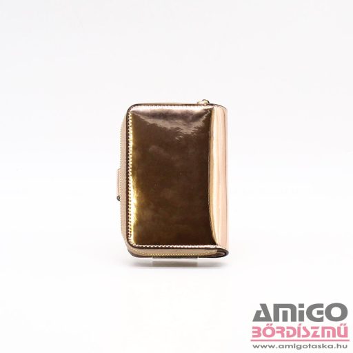 Peterson rosegold lakk kívül cipzáras kicsi női bőr pénztárca ptn1n-602-6884