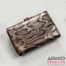 Peterson arany kígyómintás / bordó lakk kívül keretes kicsi női bőr pénztárca ptnbs-412-sn