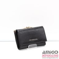   Peterson fekete kívül keretes kicsi női bőr pénztárca ptnpl-412-1629