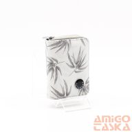   Peterson szürke / velúr / levélmintás kívül cipzáras mini női bőr pénztárca ptnpx33-npk/4788