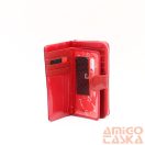 Pierre cardin piros / lakk kívül cipzáras közepes női bőr pénztárca 116lady78