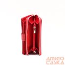 Pierre cardin piros / lakk kívül cipzáras közepes női bőr pénztárca 116lady78