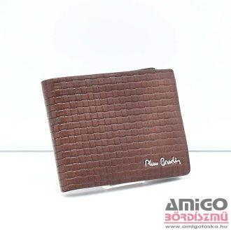 Pierre cardin barna kockás férfi bőr pénztárca 8806-22
