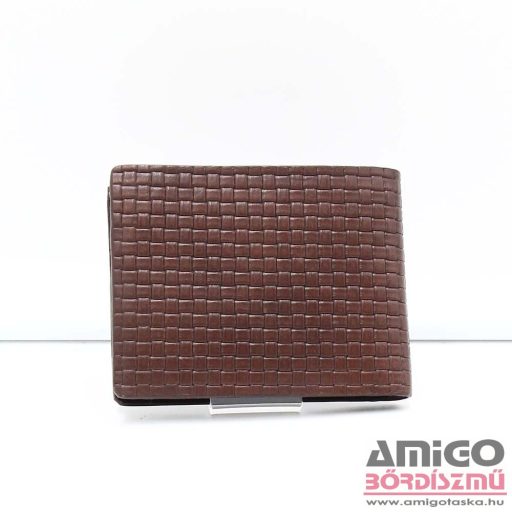 Pierre cardin barna kockás férfi bőr pénztárca 8806-22