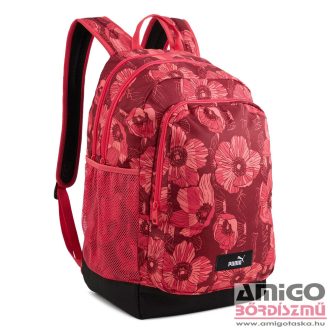   Puma bordó / korall virágmintás textil hátizsák 09069707