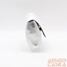 Rostbőr fehér lakk sarok díszes ráhajtós női alkalmi táska