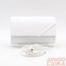 Rostbőr fehér lakk sarok díszes ráhajtós női alkalmi táska