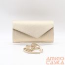 Rostbőr arany rücskös srég V ráhajtós alkalmi táska