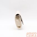 Rostbőr bézs / barnalakk ráhajtós közepes női alkalmi táska