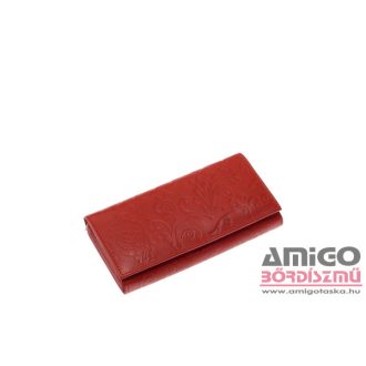   S . belmonte piros / inda mintás patentos nagy női bőr pénztárca ny05