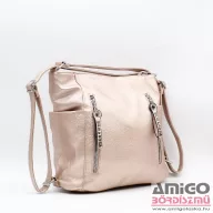   Silvia rosa rosegold erezett női műbőr váll / hátitáska sr-5593zn