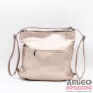 Silvia rosa rosegold erezett női műbőr váll / hátitáska sr-5593zn