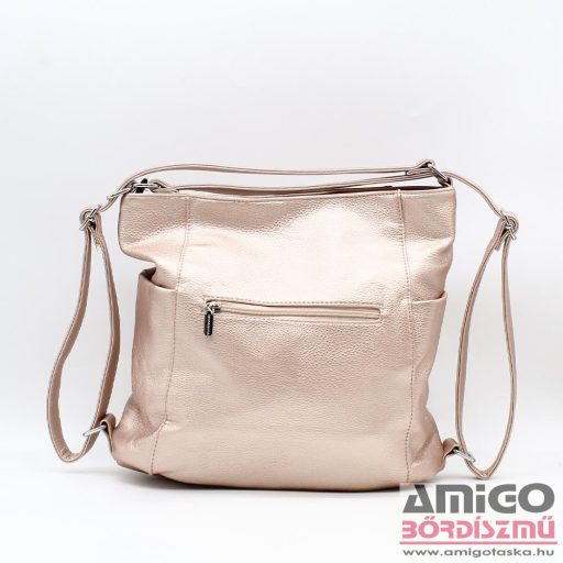 Silvia rosa rosegold erezett női műbőr váll / hátitáska sr-5593zn