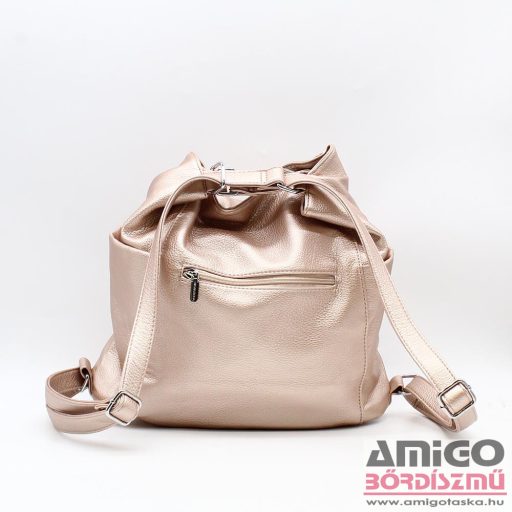 Silvia rosa rosegold erezett női műbőr váll / hátitáska sr-5593zn