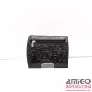 Sylvia belmonte fekete / inda mintás patentos kicsi női bőr pénztárca ny-02