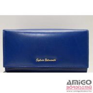   Sylvia belmonte kék nagy belül cipzáras női bőr pénztárca zen31
