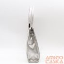 Terazo ezüst márványos / rücskös ezüst rostbőr női kézi / válltáska 1590