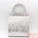 Terazo ezüst márványos / rücskös ezüst rostbőr női kézi / válltáska 1590