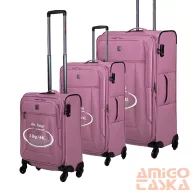   Touareg rózsaszín textil négykerekű bőrönd szett air6932