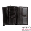 Touareg fekete belül cipzáras belül lehajtós nagy bőr pénztárca w1680116