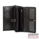 Touareg fekete belül cipzáras belül lehajtós nagy bőr pénztárca w1680116