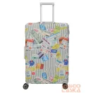 Travelite szürke csíkos / szines mintás bőröndhuzat L 317-97