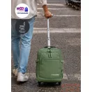Travelite világos zöld kaptármintás textil gurulós hátizsák kick off 6922-80