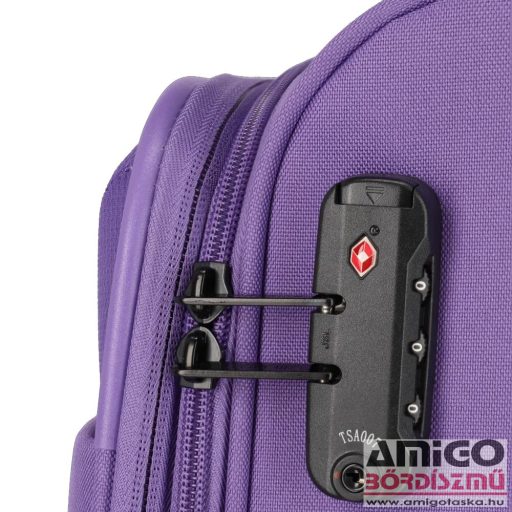 Travelite lila négy kerekű textil nagy bőrönd rügen 80949-19