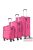 Travelite pink négy kerekű textil három részes bőrönd szett seaside