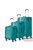 Travelite türkiz zöld négy kerekű textil három részes bőrönd szett seaside