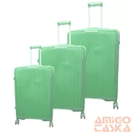   Valentini világoszöld polypropylén négy kerekű bőrönd szett pp-8809