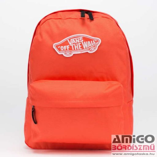 Vans neon koralll / fehér feliratos hátizsák 0000000