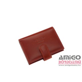 Vester piros patentos álló bőr kártyatartó vcs808/t