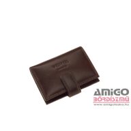   Vester sötétbarna patentos álló bőr kártyatartó vcs808/t