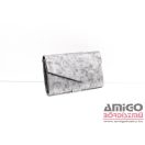 Via55 sötét ezüst / márványos V ráhajtós női rostbőr alkalmi táska