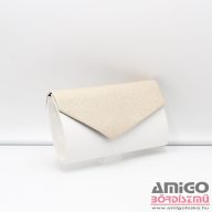 Via55 fehér / arany rücskös V ráhajtós alkalmi táska