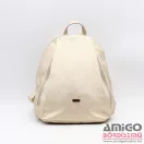 Via55 fényes rücskös arany íves elöl két cipzáras rostbőr női hátizsák