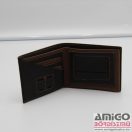 VIP sötétbarna / varrott fekvő bőr irattartó