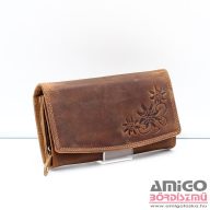   Wild sötétbarna belül cipzáras nagy női bőr pénztárca 23601